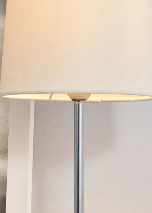 BHS Mira Touch Table Lamp Chrome & Natural (40cm x 15cm)
