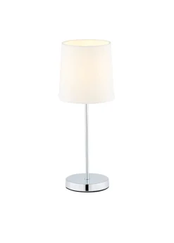 BHS Mira Touch Table Lamp Chrome & Natural (40cm x 15cm)