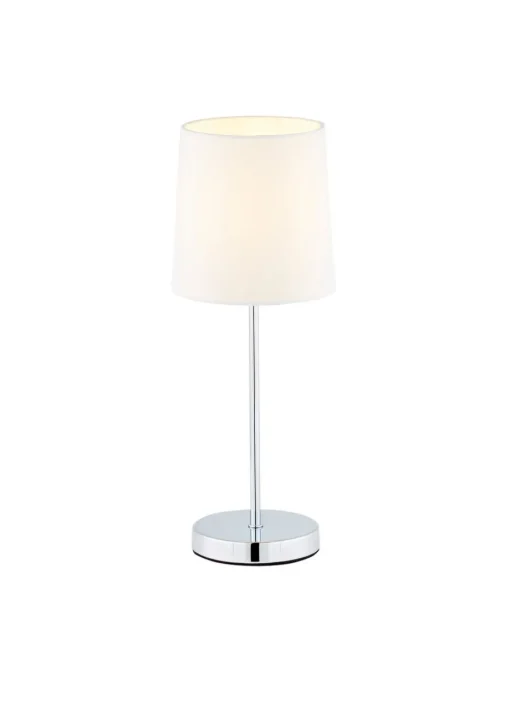 BHS Mira Touch Table Lamp Chrome & Natural (40cm x 15cm)