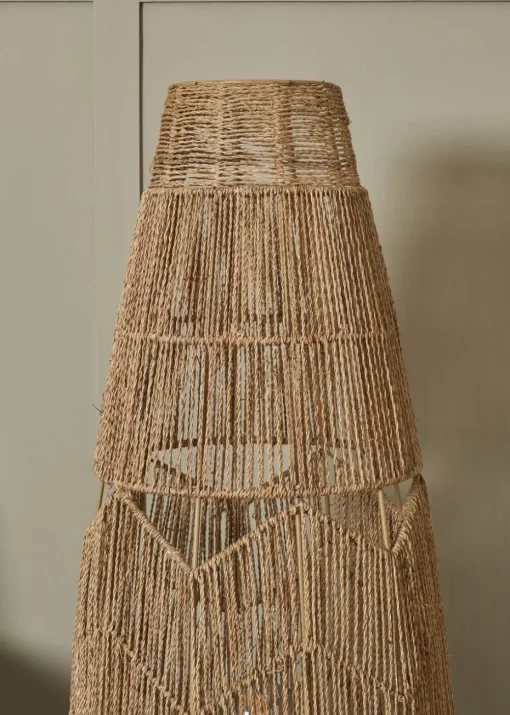 BHS Natural Jute Woven String Floor Lamp (110cm x 33cm)
