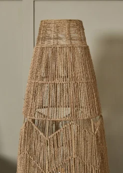 BHS Natural Jute Woven String Floor Lamp (110cm x 33cm)