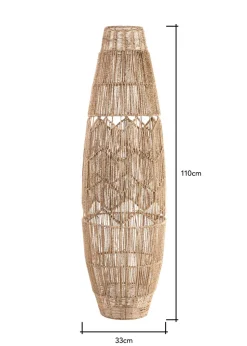 BHS Natural Jute Woven String Floor Lamp (110cm x 33cm)