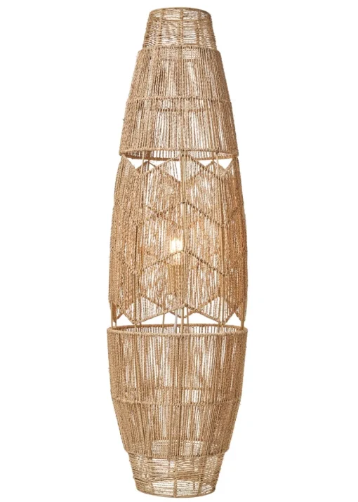 BHS Natural Jute Woven String Floor Lamp (110cm x 33cm)