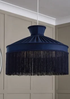 BHS Navy Darcy Dark Fringed Easyfit Shade (35cm x 46cm)