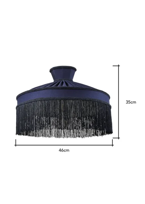 BHS Navy Darcy Dark Fringed Easyfit Shade (35cm x 46cm)