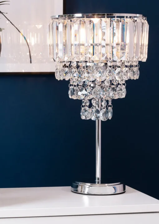 BHS Paladina Table Lamp Chrome (45cm x 24cm)
