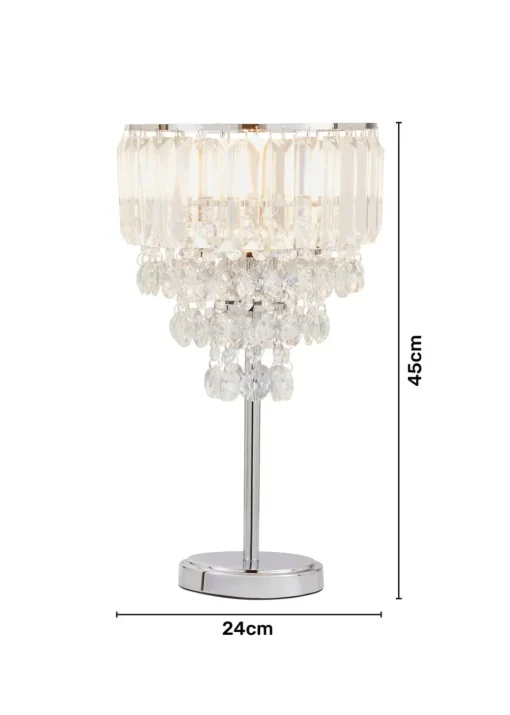 BHS Paladina Table Lamp Chrome (45cm x 24cm)