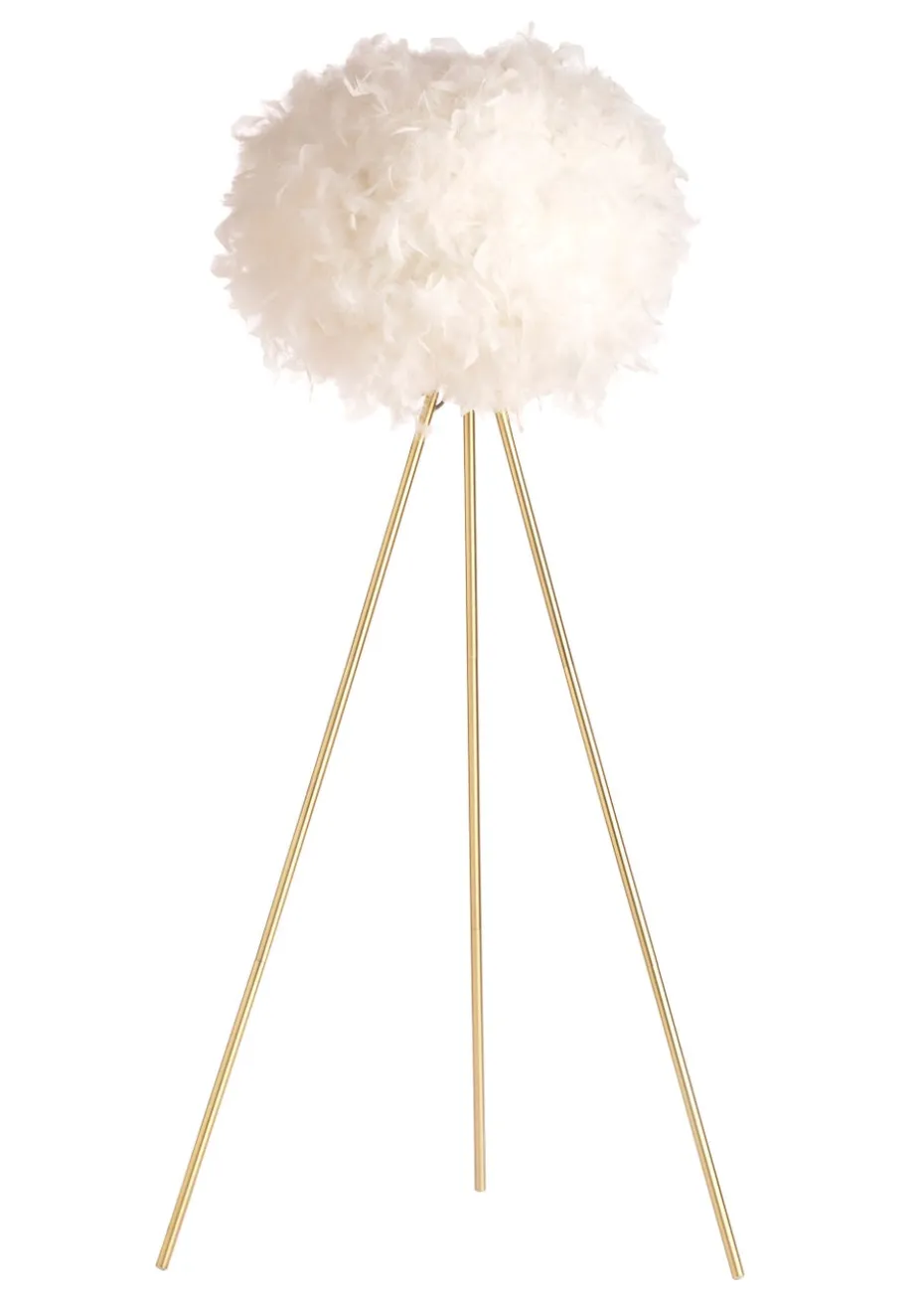 BHS Plume Satin Brass Feather Tripod Floor Lamp (147cm x 46cm x 46cm)