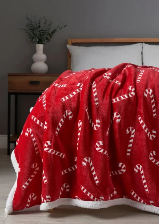 BHS Red Candy Cane Throw