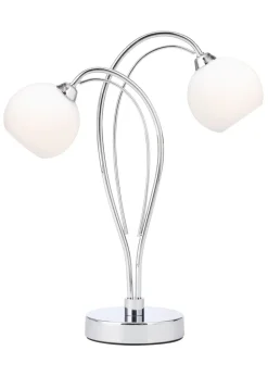 BHS Soni Table Lamp 2 Light Chrome (38cm x 31cm)