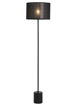 BHS Wych Marble Base Floor Lamp Black (150cm x 35cm)