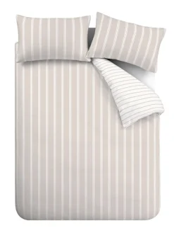 Bianca Fine Linens Ashford Stripe 200 Thread Count Cotton Percale Reversible Duvet Cover Set