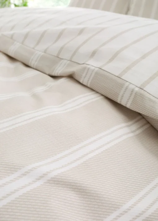 Bianca Fine Linens Ashford Stripe 200 Thread Count Cotton Percale Reversible Duvet Cover Set