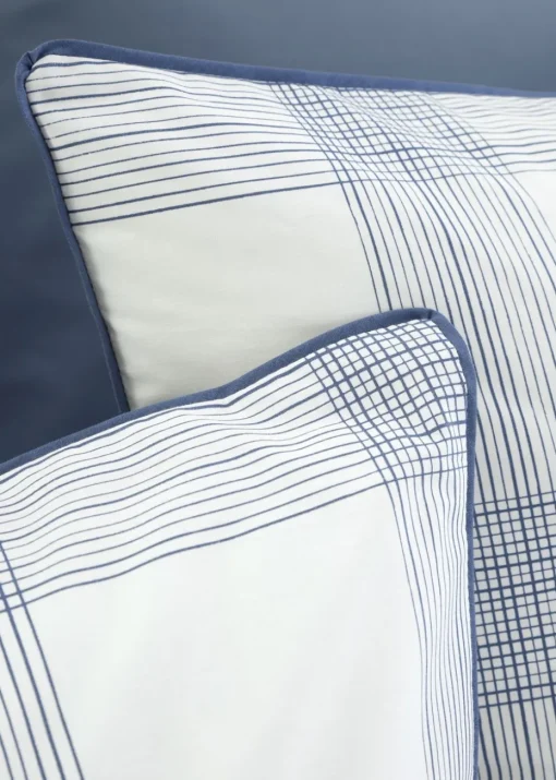 Bianca Fine Linens Marlow Check 200 Thread Count Cotton Percale Reversible Duvet Cover Set