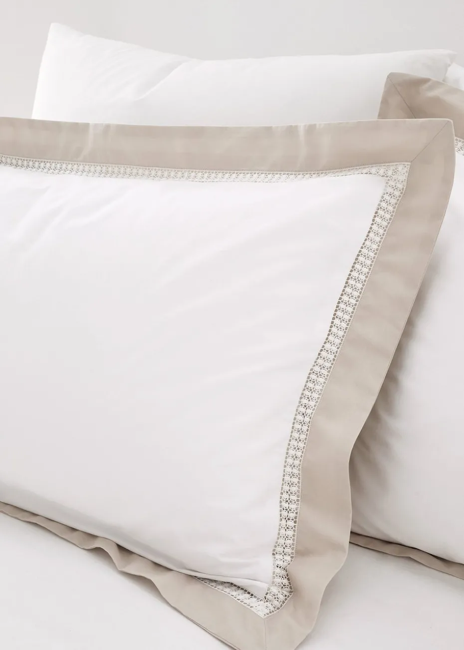 Bianca Fine Linens Oxford Lace 200 Thread Count Cotton Duvet Cover Set