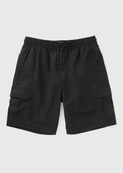 Black Cargo Swim Shorts