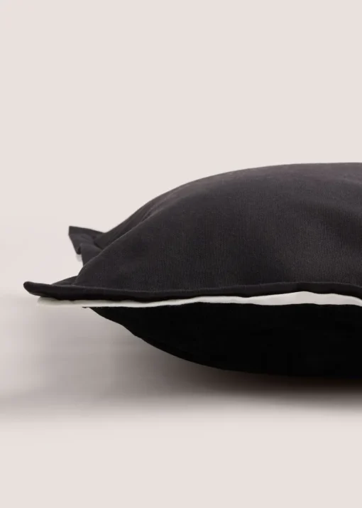 Black Contrast Edge Velvet Cushion