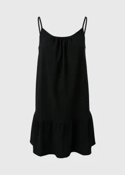Black Crinkle Cami Mini Dress