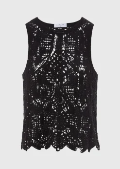 Black Crochet Vest