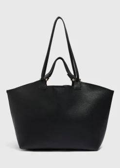 Black Double Strap Tote Bag