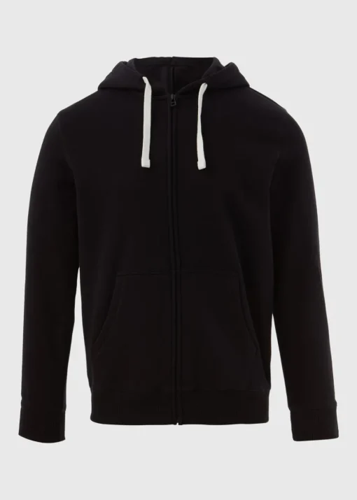 Black Essential Zip Up Hoodie