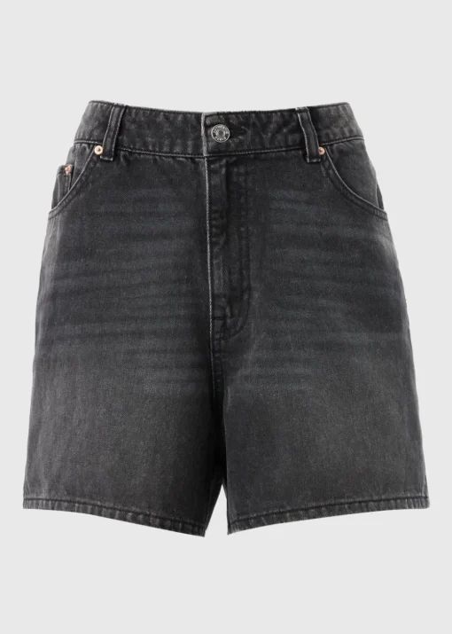 Black High Waisted Denim Shorts