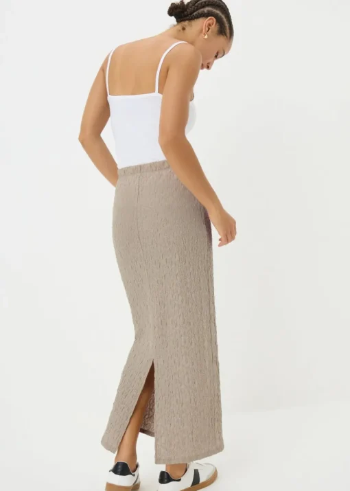 Black Hyper Texture Midaxi Skirt