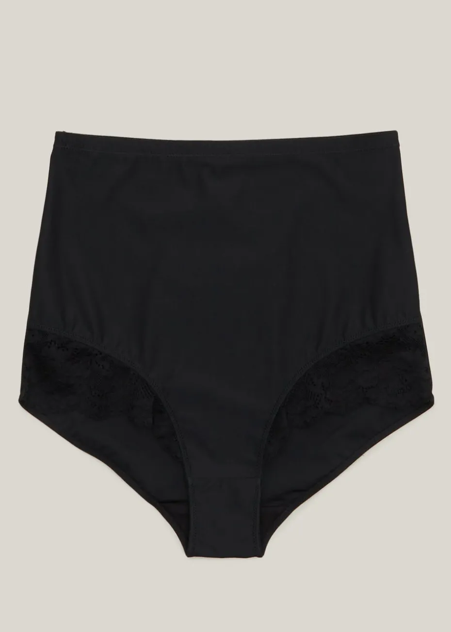 Black Lace High Waisted Medium Control Knickers