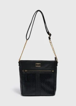 Black Large Stud Messenger Bag