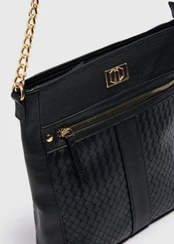 Black Large Stud Messenger Bag