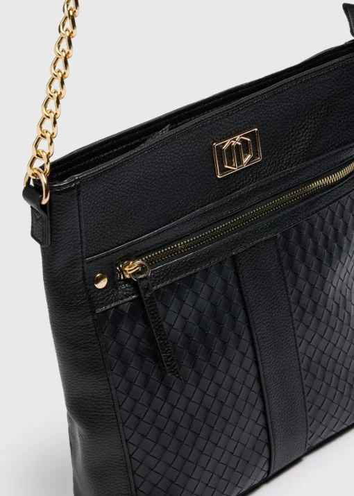 Black Large Stud Messenger Bag