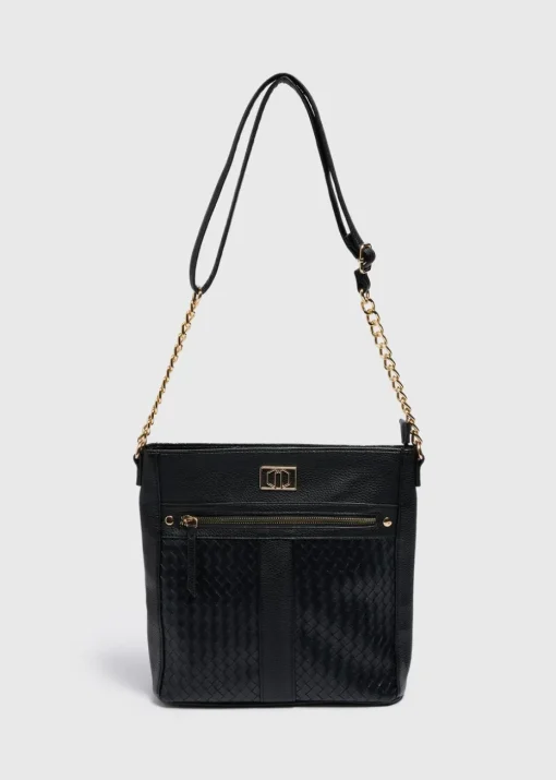 Black Large Stud Messenger Bag