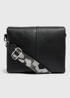 Black Leopard Strap Handbag