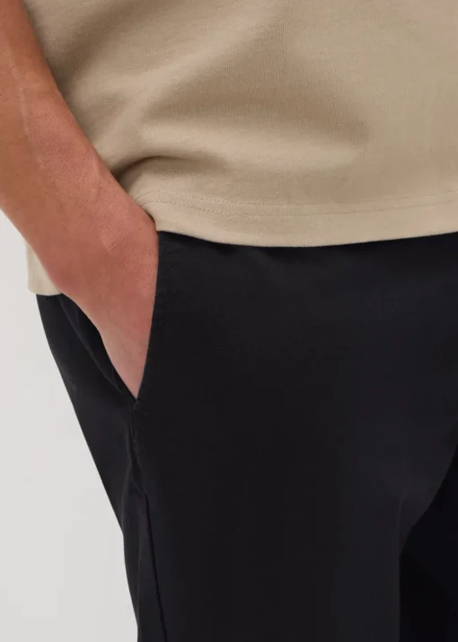 Black Linen Blend Trousers