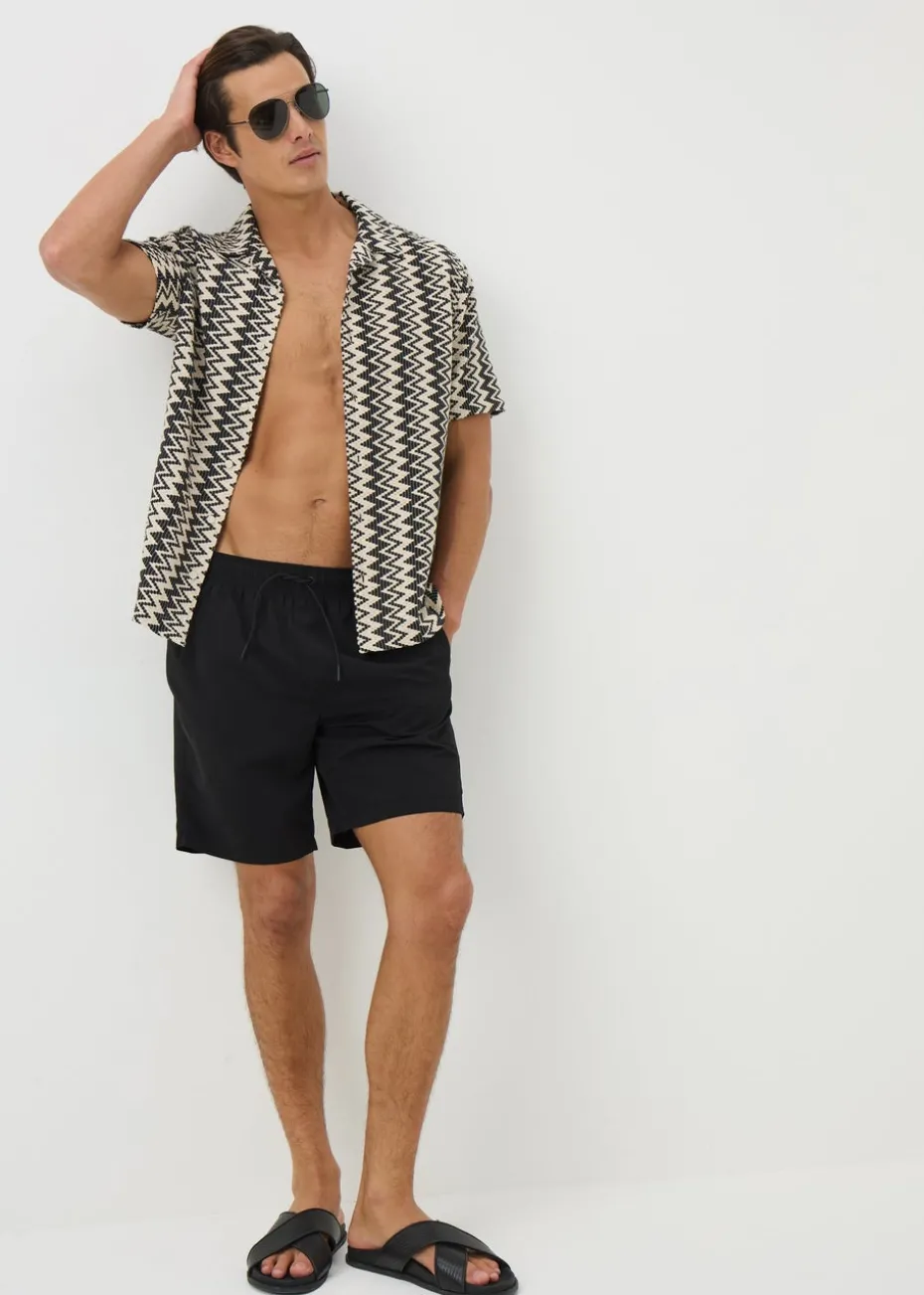 Black Long Swim Shorts