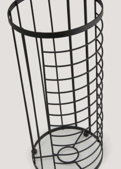 Black Metal Floor Toilet Roll Holder