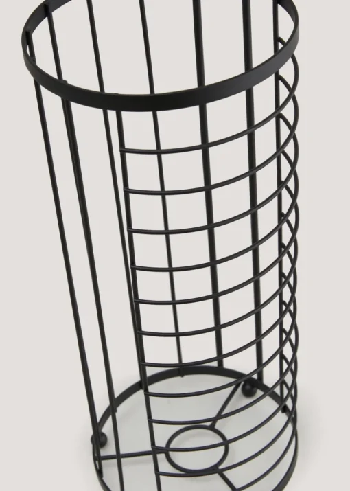 Black Metal Floor Toilet Roll Holder