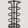 Black Metal Hook Toilet Roll Holder (30cm x 13cm x 17.5cm)