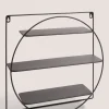 Black Metal Round Shelf (44x44x10cm)