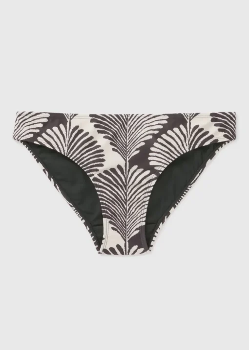 Black Mono Shell Print Mini Bikini Bottoms