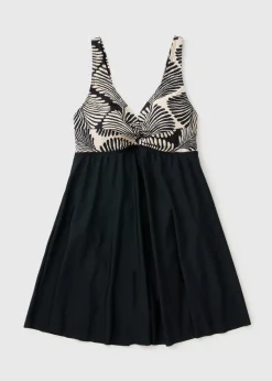 Black Mono Shell Swimdress