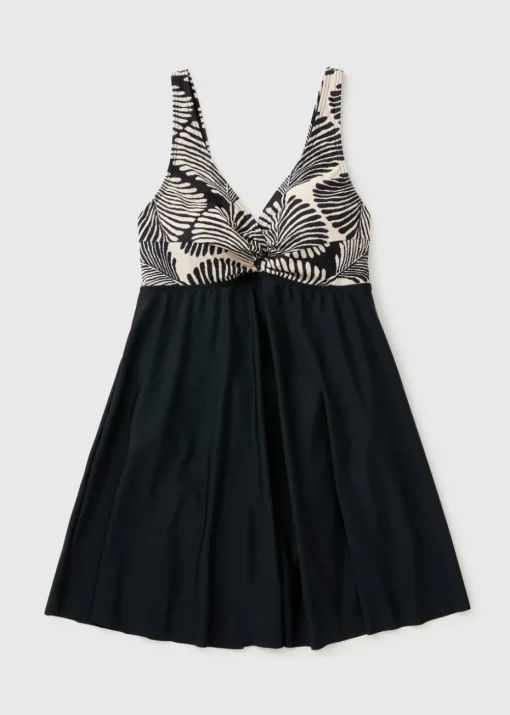 Black Mono Shell Swimdress