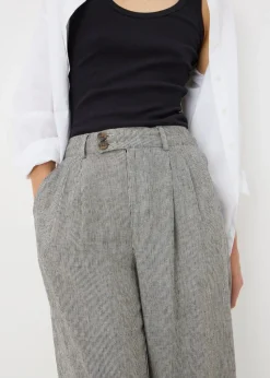 Black Mono stripe Linen Trousers