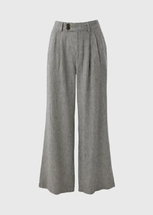 Black Mono stripe Linen Trousers