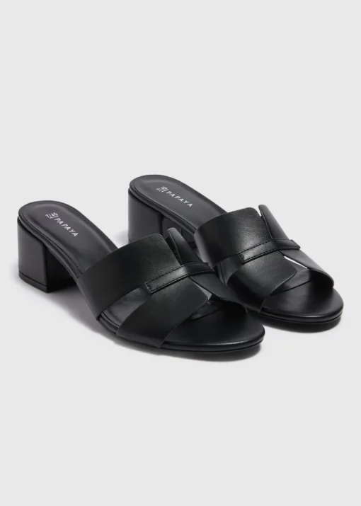 Black Mule Block Heels