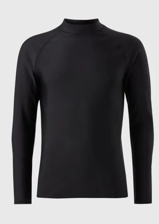 Black Plain Long Sleeve Rash Vest