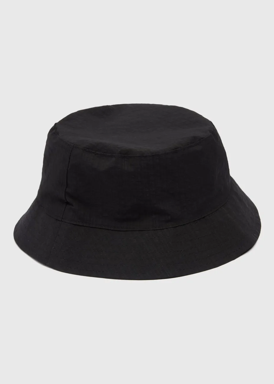 Black Seersucker Bucket Hat