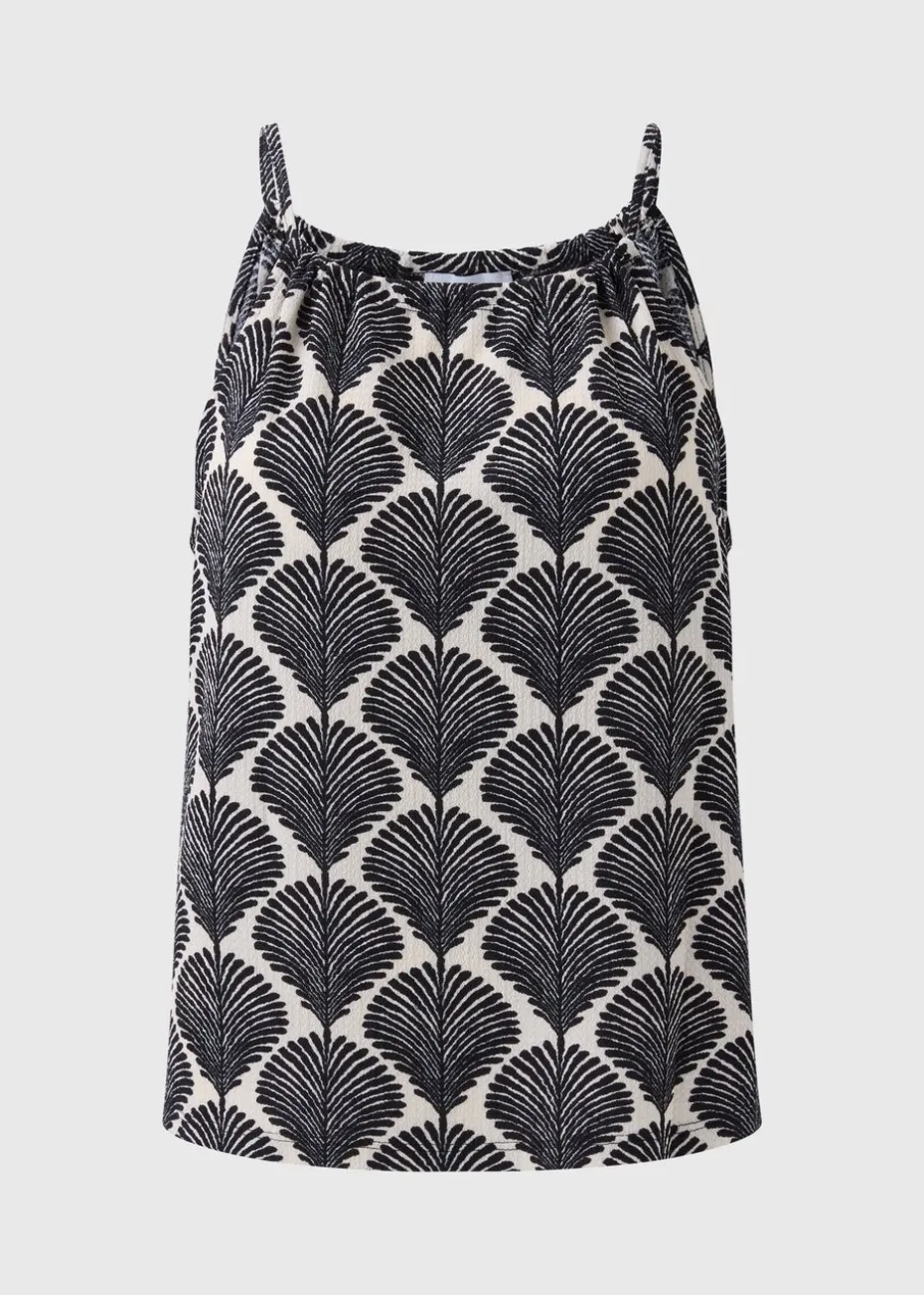 Black Shell Mono Print Co Ord Top