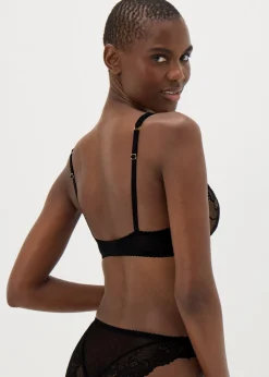 Black Spot Mesh Bra