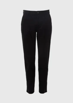 Black Straight Fit Stretch Chinos